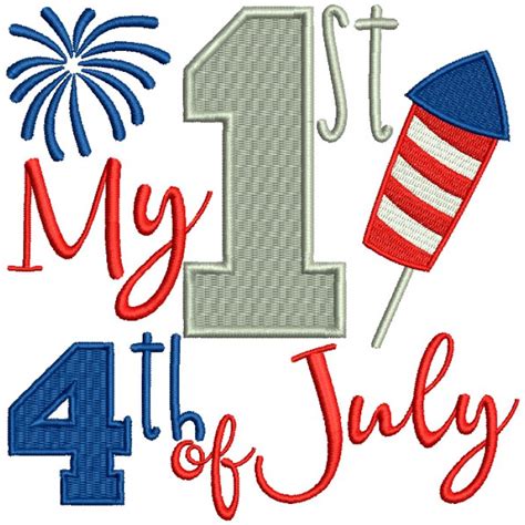 My First Fourth Of July With Firecracker Filled Machine Embroidery
