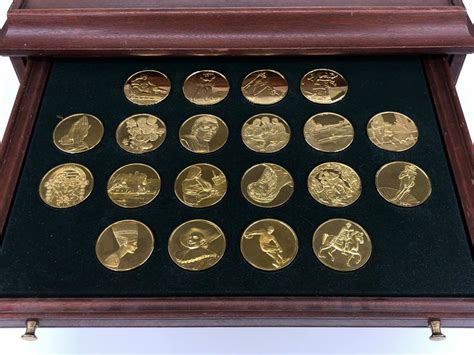 sold price franklin mint 100 greatest masterpieces sterling silver gold plated proof set