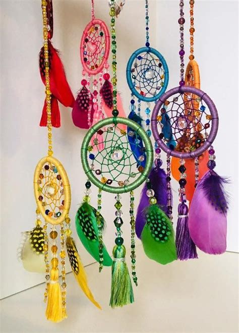 Rainbow Mobile Dream Catcher Recycled And New Materials Handmade