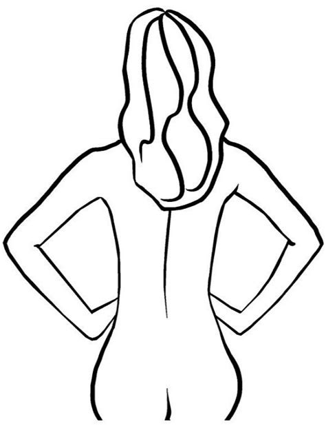Minimalist body outline printable line art for your. Woman Body Outline