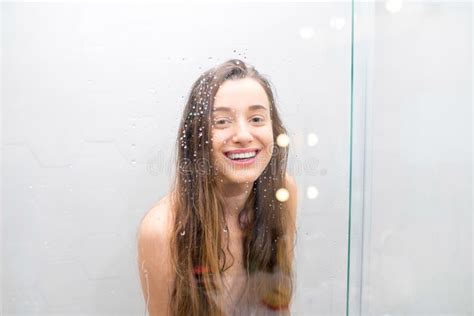 Young Woman Showering Stock Image Image Of Showering 84850711