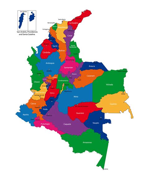 ⊛ Mapa De Colombia 🥇 Político And Físico Para Imprimir A8a