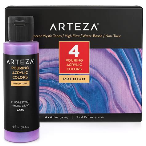 Arteza Acrylic Pouring Paint Iridescent Mystic Tones 118ml Set 4 Pack Michaels