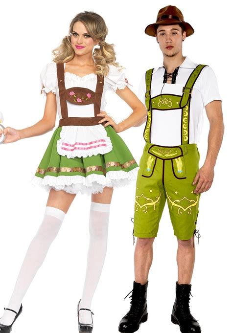 Couple Lederhosen Oktoberfest Heidi Costume