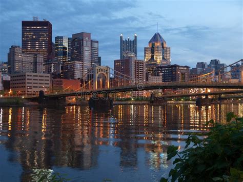 Ohio River Bridge With Storm Sky Pittsburgh Pennsylvania Stock Photo
