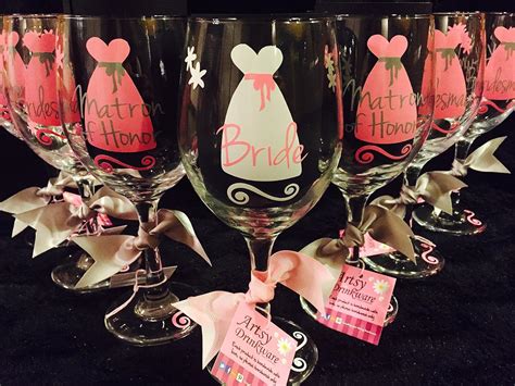 Bridal Party Wine Glasses Bridal Party T Bridesmaid T Maid Of Honor T