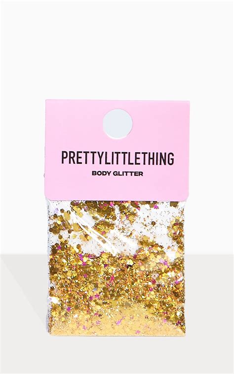 Prettylittlething Chunky Pink Gold Glitter Prettylittlething