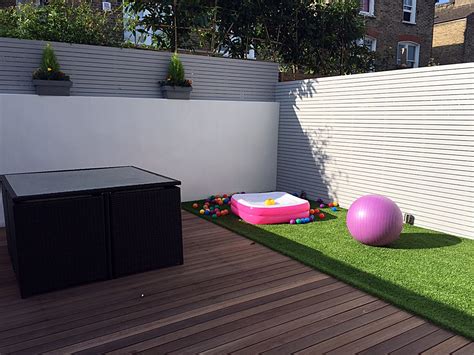 Extend your living space with a garden deck! Low maintenance garden design hardwood deck artificial ...