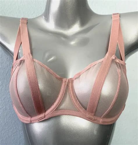 victorias secret nwt very sexy sheer banded strappy pink unlined balconet bra 29 99 picclick