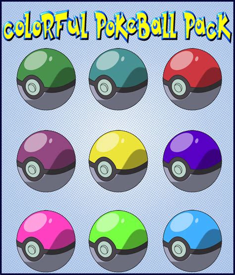 Free Colorful Pokeball Pack 9 Png Files Raw Svg By Emerald Stock On