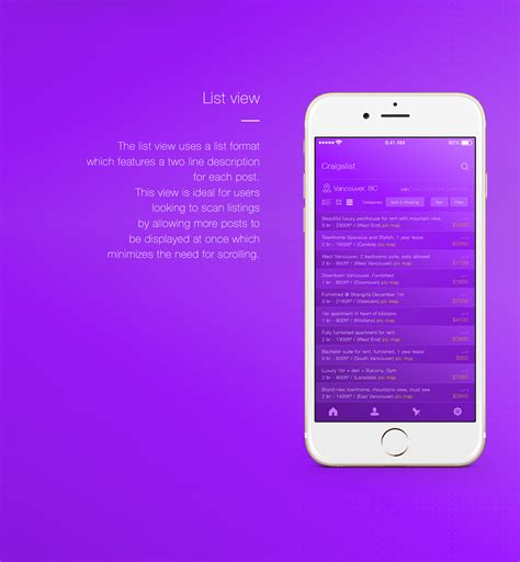Craigslist UX Design for mobile app proposal on Behance