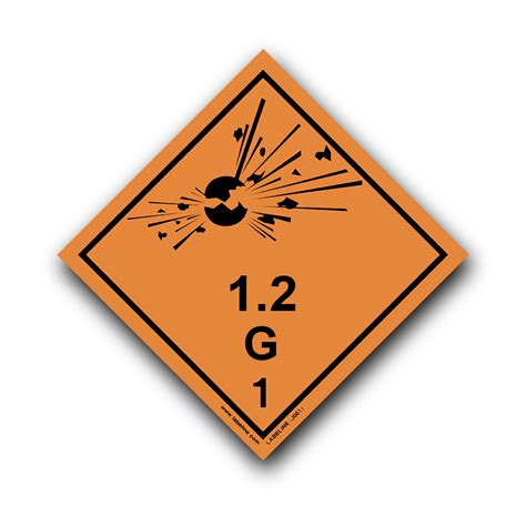 Class 1 Explosive 1 2G Hazard Dangerous Goods Labels Labeline Com