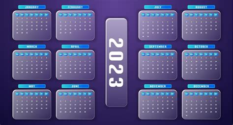 Premium Vector New Year 2023 Calendar Design With Glassmorphism Effect