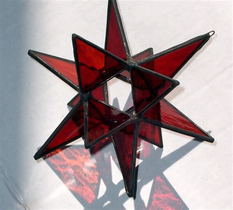 12 Point Stars Hanging Moravian Star Stained Glass 3d Star Xmas T