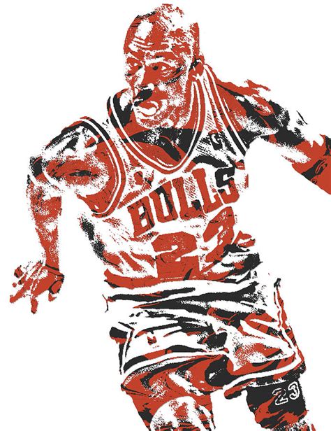 Michael Jordan CHICAGO BULLS PIXEL ART 15 Mixed Media By Joe Hamilton