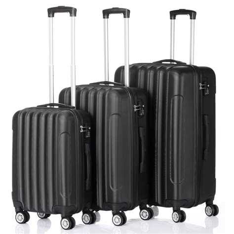 Zimtown 3 Piece Nested Spinner Suitcase Luggage Set With Tsa Lock
