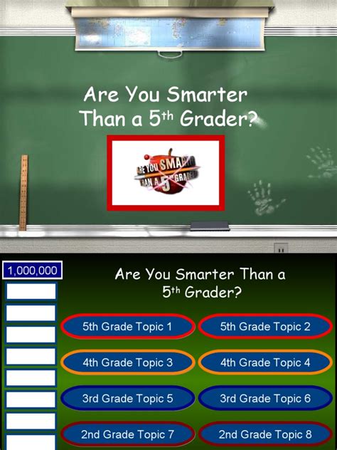 Are You Smarter Than A 5th Grader Blank Template