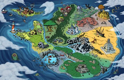 A Commissioned Map I Did Of Adventure Island A Point And Click