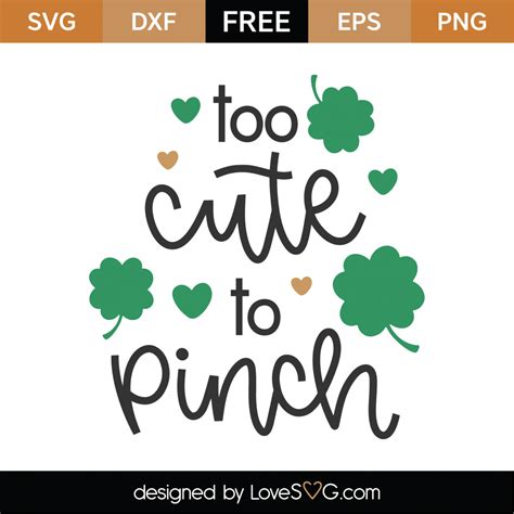 free too cute to pinch svg cut file