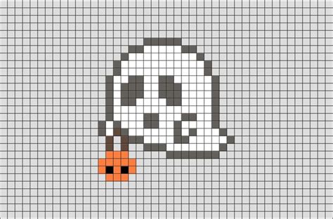 Ghost Pixel Art Halloween Cross Stitch Patterns Pixel Art Pattern