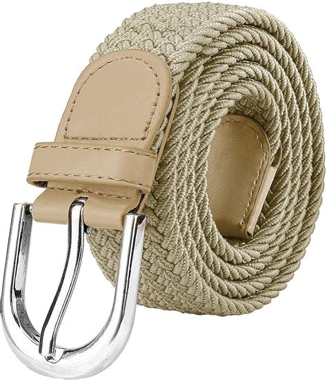 Cream Stretchable Braided Belt For Man And Women Amazon In Clothing