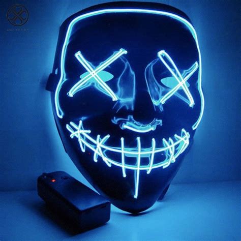 Luxtrada Halloween Led Glow Mask El Wire Light Up The Purge Movie