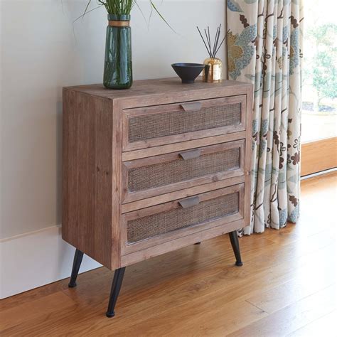 Industrial Wooden 3 Drawer Chest Chest Of Drawers Bedroom Furniture