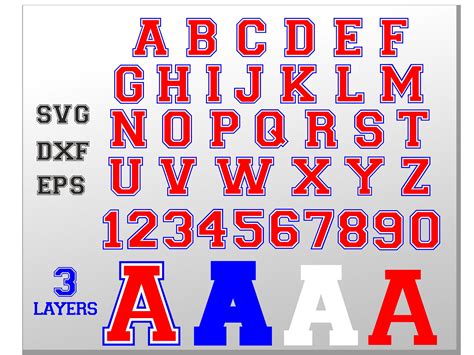 Varsity College Schrift Svg 3 Ebenen Sportschriftart College Etsy