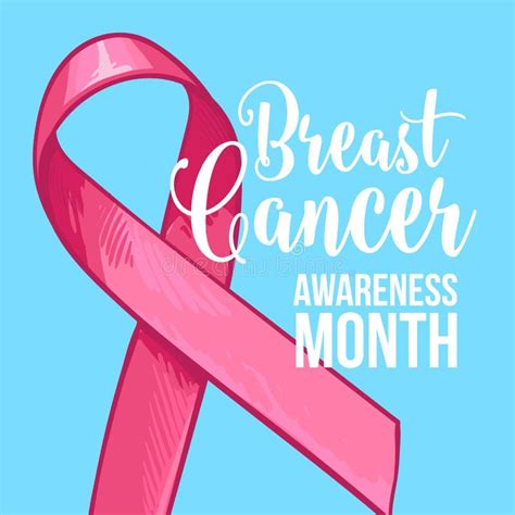 Breast Cancer Awareness Month Banner Poster Template With Pink Ribbon