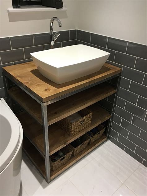 Industrial Style Bathroom Basin Vanity Unit Cabinet Industrial Style