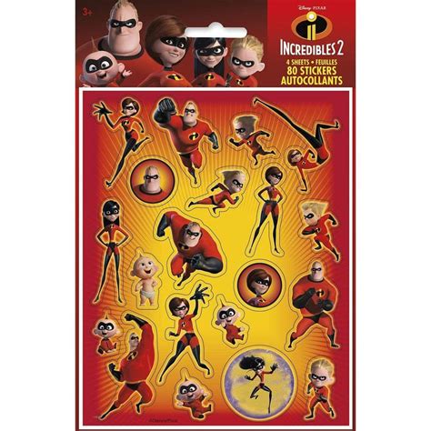 The Incredible 2 Movie Sticker Sheets 4 Per Package The Incredibles