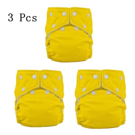 3pack One Size Cloth Diaper Double Hip Snaps 6pcs Pack Fitted Pocket