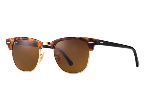 Clubmaster Fleck Sunglasses In Brown Havana And Brown Rb3016 Ray