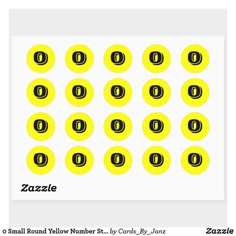 0 Small Round Yellow Number Stickers By Janz Number Stickers Custom