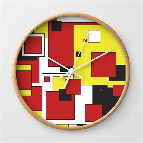 De Stijl Wall Clock By Tanner Wheat Society6