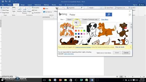 Word 2016 Inserting Clipart Youtube