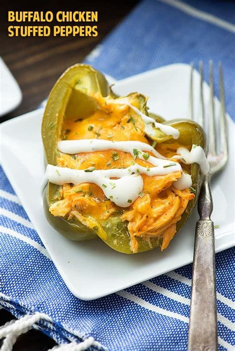 Buffalo Chicken Stuffed Peppers Low Carb Keto Recipe Easy