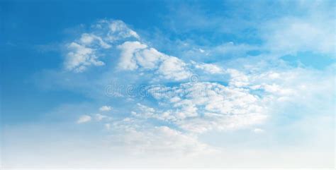 Beautiful Blue Sky With Soft White Cloud Background Stock Photo Image