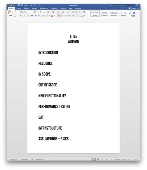 Here's a template (microsoft word) for you to easily create and organize a gdd for your next project. The One Page Test Plan | MoT