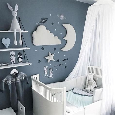 3pcsset Moon Star Wall Decor Baby Boy Room Nursery Baby Room Decor