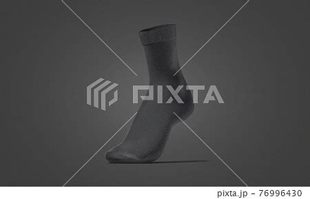 Blank Black Long Socks On Tiptoe Mockup Dark Pixta