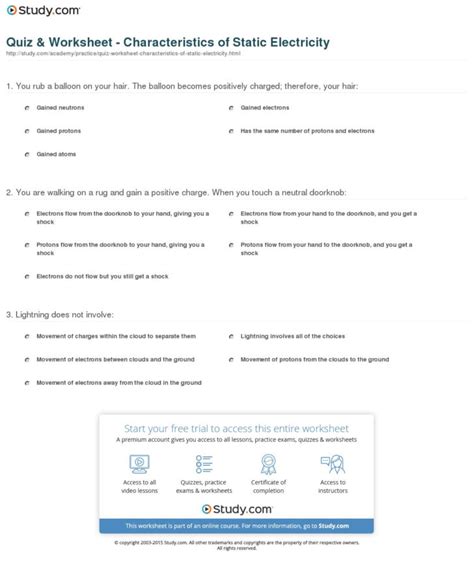 Electricity Worksheets 4th Grade — Db