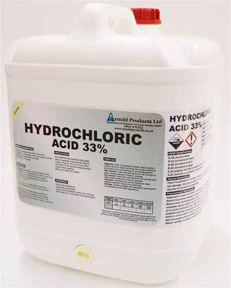 20l Hydrochloric Acid 33 Arnold Products Limited