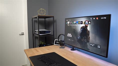 My Minimalist Ps5 Desk Setup Console Gaming Desk Setup Youtube