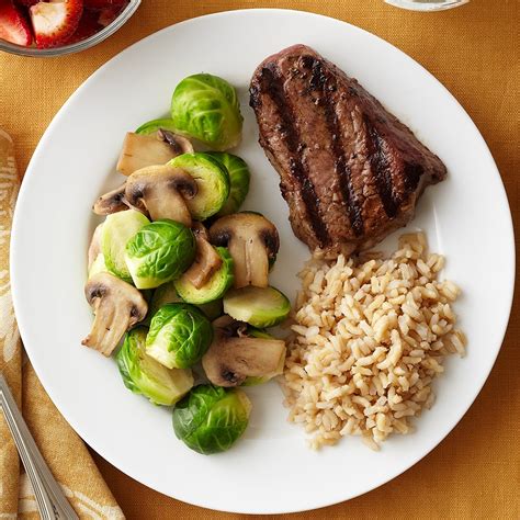 Served with a simple salad, a steak can be a lean, nutritious supper, while adding puddles of sauce and mountains of fries makes the whole thing much more decadent. Steak Dinner Recipe - EatingWell