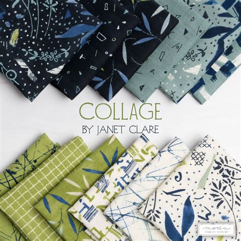 Moda Fabrics Collage Fat Quarter Bundle By Janet Clare 16950ab