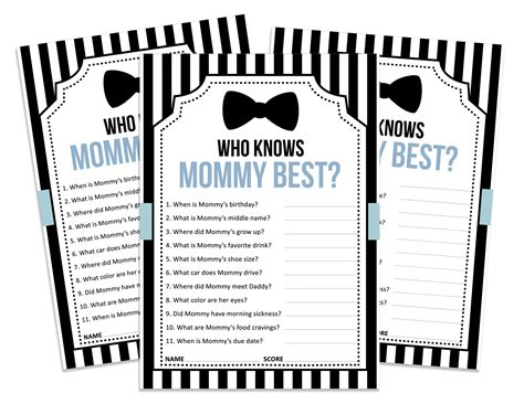 Inkdotpot Who Knows Mommy Best Baby Shower Game Fun Baby Shower Party