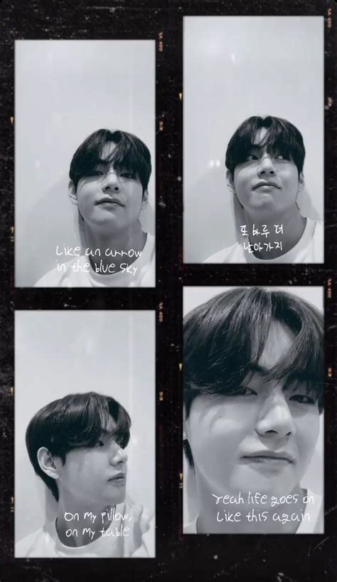 V Bts Kim Taehyung Black And White Collage Life Goes On Film Template