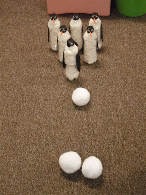 Penguin Bowling Made From Plastic Water Bottles Stuffed With Cotton