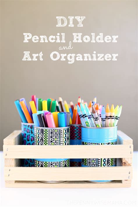 Embroidered pencil holder diy for the crafty desk | eryn with a y. DIY Duck Tape Pencil Holder & Art Organizer - The ...